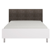 Manželská postel 160x200 lilo - bílá/dub flagstaff/šedá
