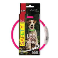 Obojek Dog Fantasy světelný USB růžový 45cm 1ks
