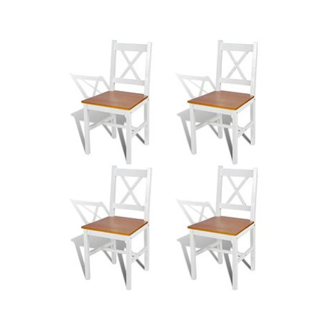 Jídelní židle 4 ks bílé borové dřevo SHUMEE