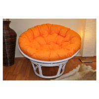 Papasan DIAS — ratan, látka, ⌀115 cm, bílá / více barev Oranžový melír