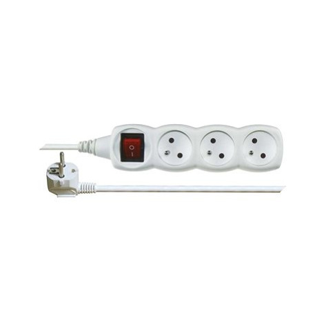 EMOS Prodlužovací kabel s vypínačem – 3 zásuvky, 1,5m, bílý