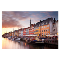 Umělecká fotografie Sunset on Nyhavn Canal, Copenhagen, Denmark., Benjeev Rendhava, (40 x 26.7 c