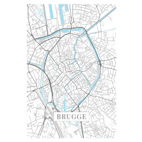Mapa Brugge white, 26.7x40 cm