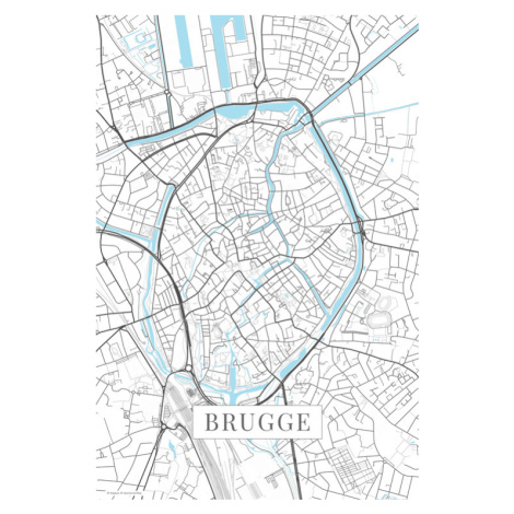 Mapa Brugge white, 26.7 × 40 cm