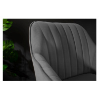 LuxD Designová barová židle Esmeralda šedý samet