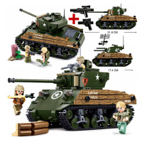 Stavebnice Americký Tank Sherman Armáda +lego Zbraň