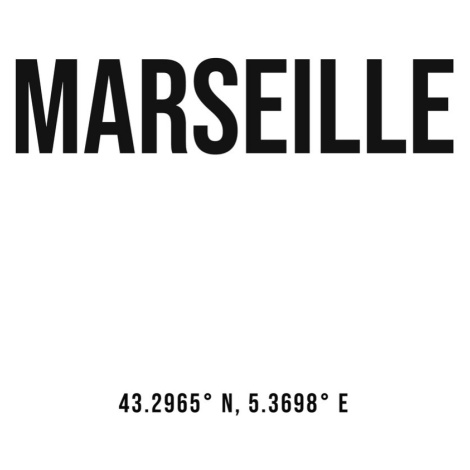 Ilustrace Marseille simple coordinates, Finlay & Noa, (30 x 40 cm)