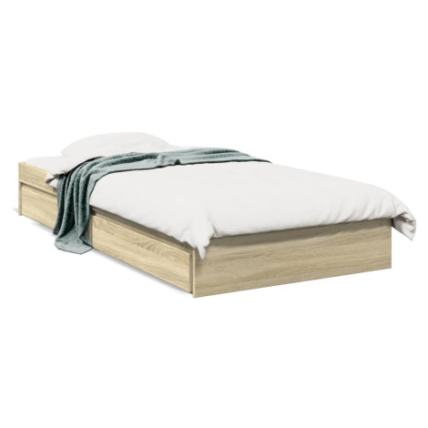 vidaXL Rám postele se zásuvkami dub sonoma 90x200 cm kompozitní dřevo