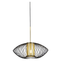 Designová závěsná lampa zlatá s černou 50 cm - Dobrado