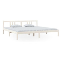 Rám postele bílý masivní dřevo 200 × 200 cm, 814905