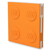 LEGO zápisník s gelovým perem jako klipem - oranžový