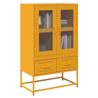 vidaXL Skříň highboard hořčicově žlutá 68x39x111,5 cm ocel