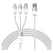 Kabel 3in1 USB cable Baseus StarSpeed Series, USB-C + Micro + Lightning 3,5A, 1.2m (White) (6932