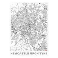 Mapa Newcastle Upon Tyne, Hubert Roguski, 30 × 40 cm