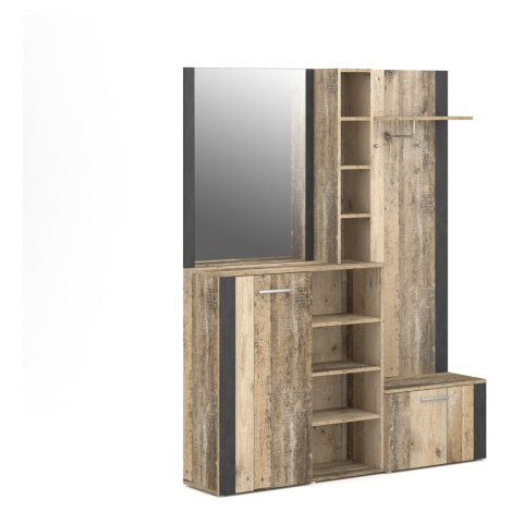 Vivaldi Předsíňová stěna Barry 150 cm dub Matera světlý/antracit