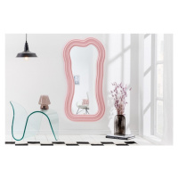 Estila Asymetrické art deco designové zrcadlo Swan s polyuretanovým rámem v pastelové růžové bar