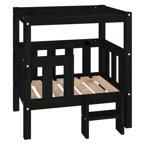 vidaXL Pelíšek pro psy černý 65,5x50,5x70 cm masivní borovice