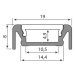 Přisazený hliníkový profil McLED PE 19x8mm s mléčným difuzorem 2m ML-761.095.02.2