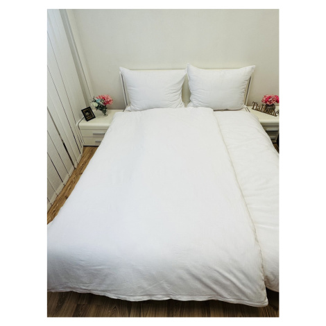 Lněné povlečení bílé 140x200cm+90x70cm TiaHome