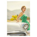 Ilustrace 1950s Woman Leaning on a Vintage Car, JasonDoiy, 26.7 × 40 cm