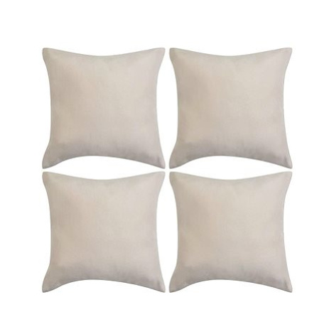 Povlaky na polštář 4 ks 50x50 cm polyester umělý semiš béžová SHUMEE