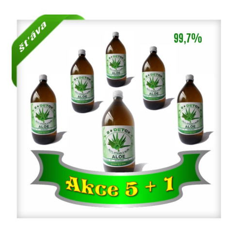 Bio-Detox Aloe Vera šťáva 99,7% 1000 ml  AKCE 5+1 ZDARMA