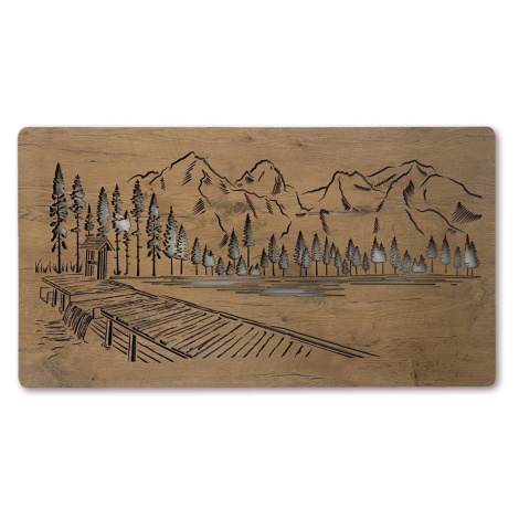 Li-Go "Pod vrcholy hor" světelný obraz 230V 120x60cm provedení povrchu: dub