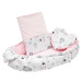 New Baby Luxusní hnízdečko s polštářkem a peřinkou z Minky růžové