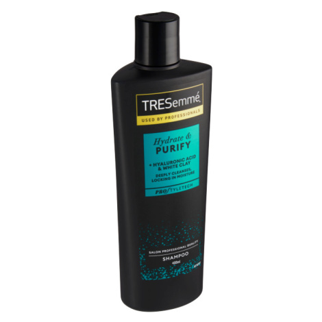 TRESemmé Hydrate & Purify s bílým jílem a kyselinou hyaluronovou šampon na mastné vlasy 400ml