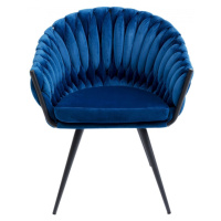 KARE Design Modrá polstrovaná židle s područkami Knot