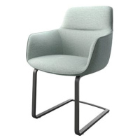 DELIFE Jídelní židle Pejo-Flex mentolová plochá tkanina konzolová podnož plochá černá