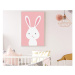 Pastelowe Love Obraz na stěnu KRÁLÍK do dětského pokoje RŮŽOVÝ Zvolte rozměr: 30 x 40 cm