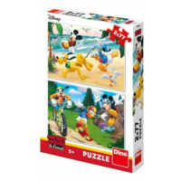 Puzzle Mickey sportuje - 2x77 dílků