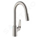 HANSGROHE Focus M42 Dřezová baterie M429-H220 s výsuvnou sprškou, vzhled nerezu 71800800