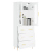 vidaXL Skříň highboard bílá 69,5 x 34 x 180 cm kompozitní dřevo