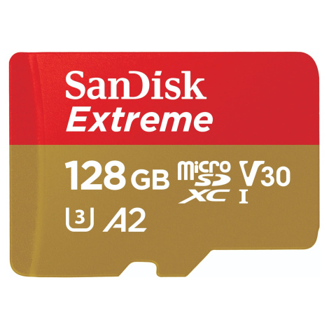 SANDISK microSDXC 128GB Extreme + Rescue PRO Deluxe + SD adaptér