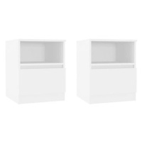 SHUMEE Noční stolky 2 ks bílé 40 × 40 × 50 cm dřevotříska, 806158