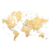 Mapa World map with labels in Spanish, gold effect, Blursbyai, 40 × 26.7 cm