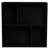 Černá nástěnná knihovna Tenzo Z Cube, 70 x 70 cm