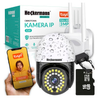 Venkovní Ip Kamera Otočná Wifi Tuya 3MP Full Hd Wifi Zoom Ir Sd Karta