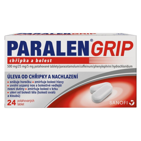 PARALEN GRIP CHŘIPKA A BOLEST 500MG/25MG/5MG TBL FLM 24 I