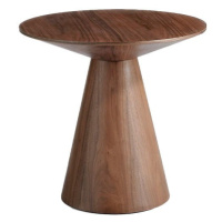 Estila Moderní kulatý příruční stolek Vita Naturale ze dřeva hnědý 60cm