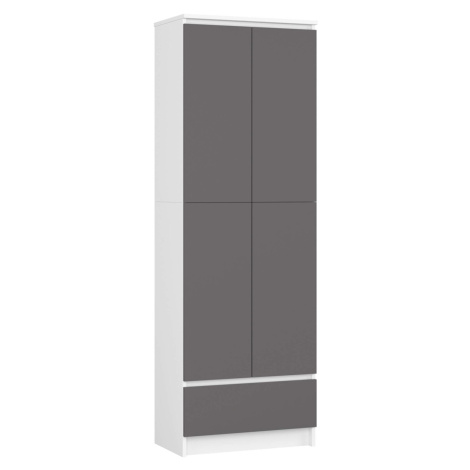 Regál R60 4D 1SZ- bílá/grafit Akord