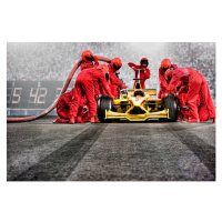 Fotografie Pit Crew Servicing open-wheel single-seater racing, David Madison, 40 × 26.7 cm