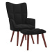 Relaxační křeslo se stoličkou černé samet, 328068