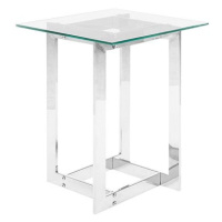 Odkládací stolek stříbrný se skleněnou deskou CRYSTAL, 147180