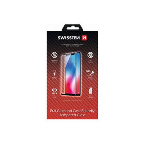 Ochranné temperované sklo Swissten, pro Apple iPhone 7/8, černá, case friendly and color frame