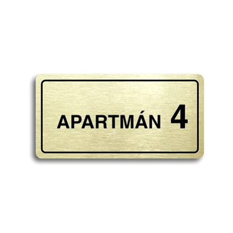 Accept Piktogram "APARTMÁN 4 II" (160 × 80 mm) (zlatá tabulka - černý tisk)