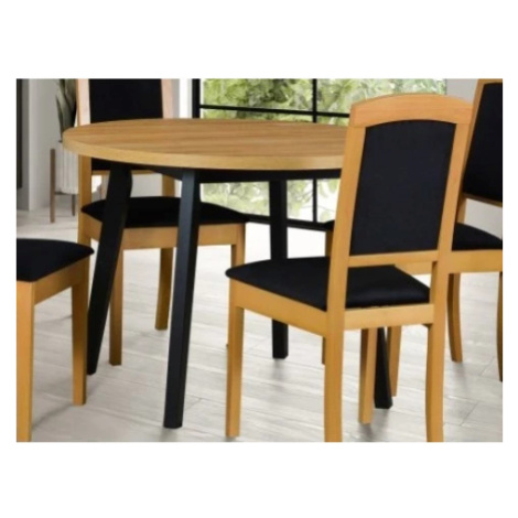 Kulatý jídelní stůl Norveg 100 cm, dub artisan/černý Asko