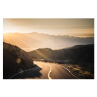 Umělecká fotografie Highway at sunrise, going into Death, Wildroze, (40 x 26.7 cm)